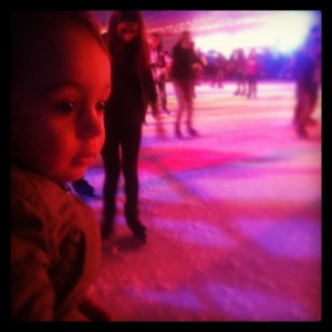 baby at the ice rink